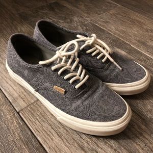 Blue floral Vans low tops